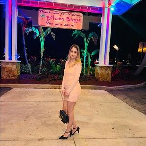 Fashion nova Elegant Peach Long Sleeve Dress